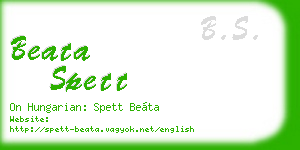 beata spett business card